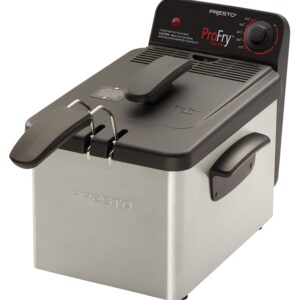 Presto ProFry Series 05461 Electric Deep Fryer, 8 Cup Food, 2.8 L Oil Capacity, 1800 W, Adjustable Thermostat Control
