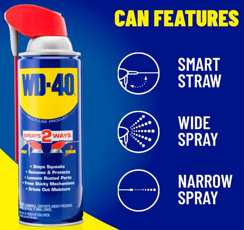 WD-40 SMART STRAW 490057 Lubricant, 12 oz, Aerosol Can, Liquid - Image 5