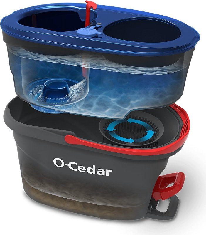 O-Cedar EasyWring, RinseClean 168534 Spin Mop System, Black/Red - Image 2