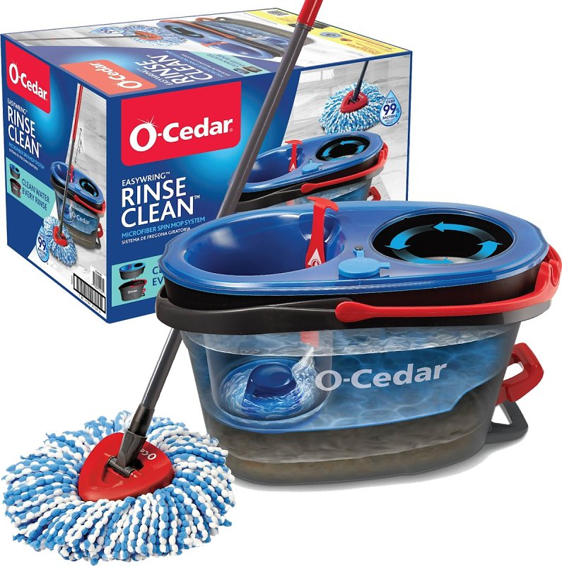 O-Cedar EasyWring, RinseClean 168534 Spin Mop System, Black/Red