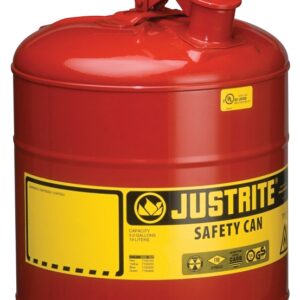 Justrite 7150100 Safety Can, 11-3/4 in Dia, 16-7/8 in OAH, 5 gal, Steel