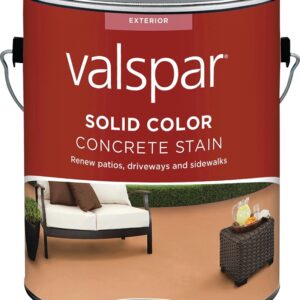 Valspar 024.1082320.007 Solid Color Concrete Stain, Low-Gloss, Concrete Gray, Liquid, 1 gal (DISCONTINUED)