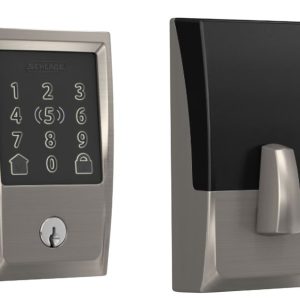 Schlage Encode Plus BE499WBV CEN 619 Smart Wi-Fi Deadbolt With Century Trim, 1 Grade, Satin Nickel, C Keyway