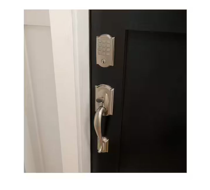 Schlage Arrive BE459WBVCAM619 Smart Wi-Fi Deadbolt with Camelot Trim, 1, AAA Grade, Key, Keypad Key, Metal, Satin Nickel - Image 3